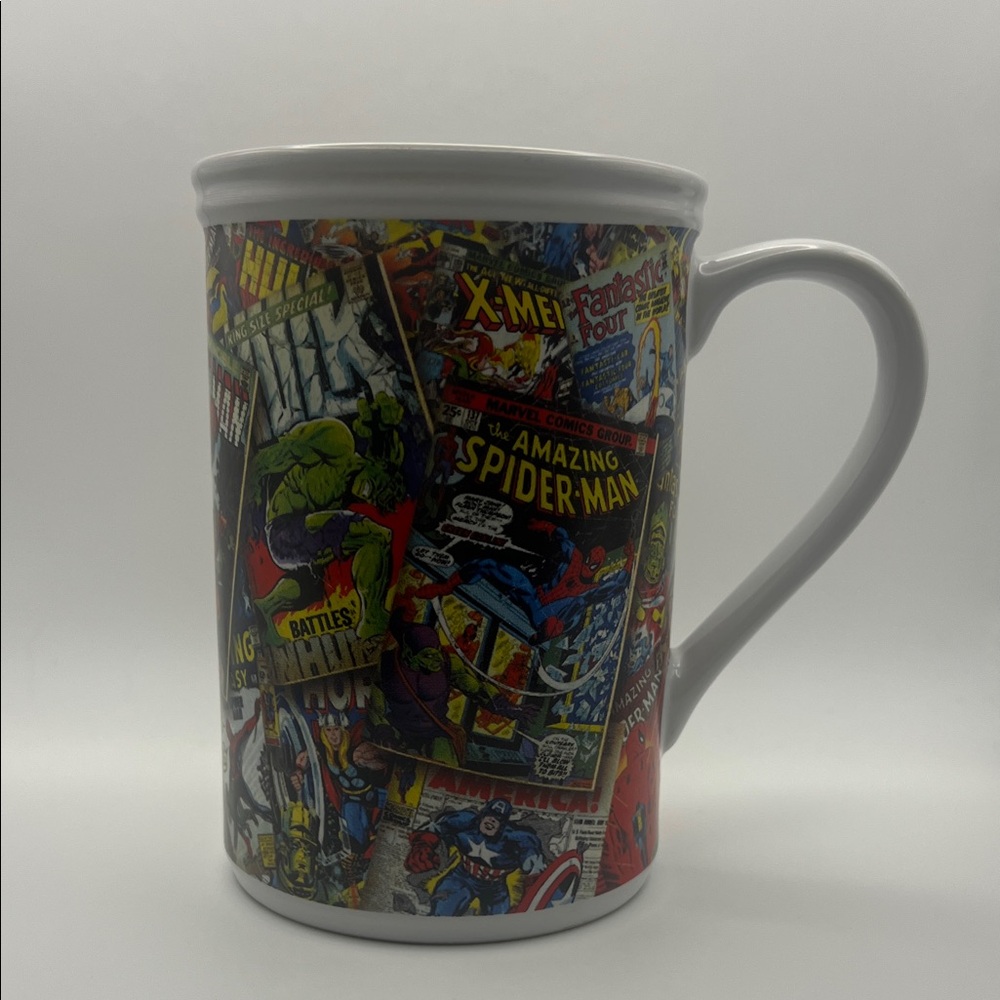 Marvel Superhero Comic Collage Mug - Red, Blue, Yellow